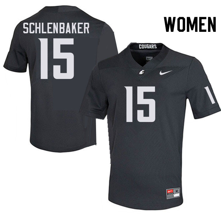 Women #15 Djouvensky Schlenbaker Washington State Cougars College Football Jerseys Stitched-Charcoal